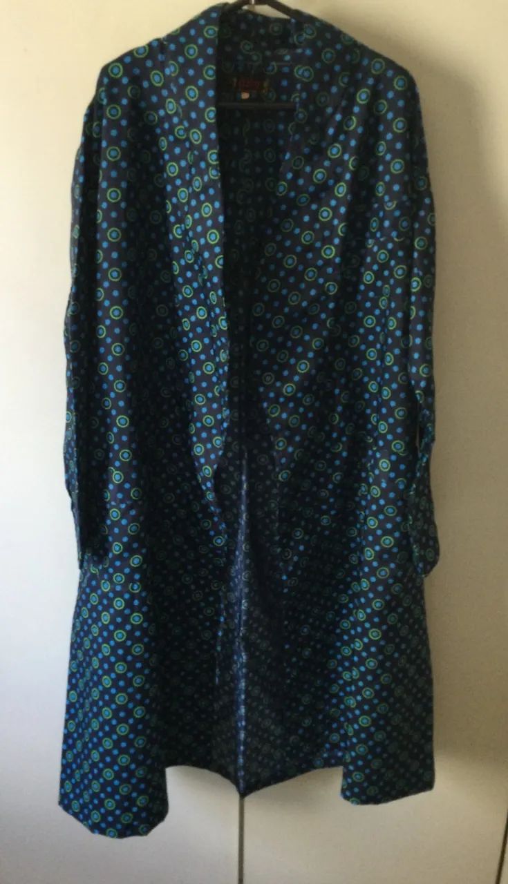 ROBE  NILO MASCULINO POLIESTER AZUL ESTAMPADO. 