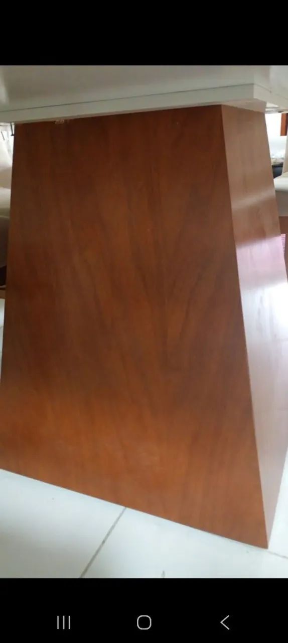 Mesa de jantar com vidro e madeira maciça 6 cadeiras - Foto 3