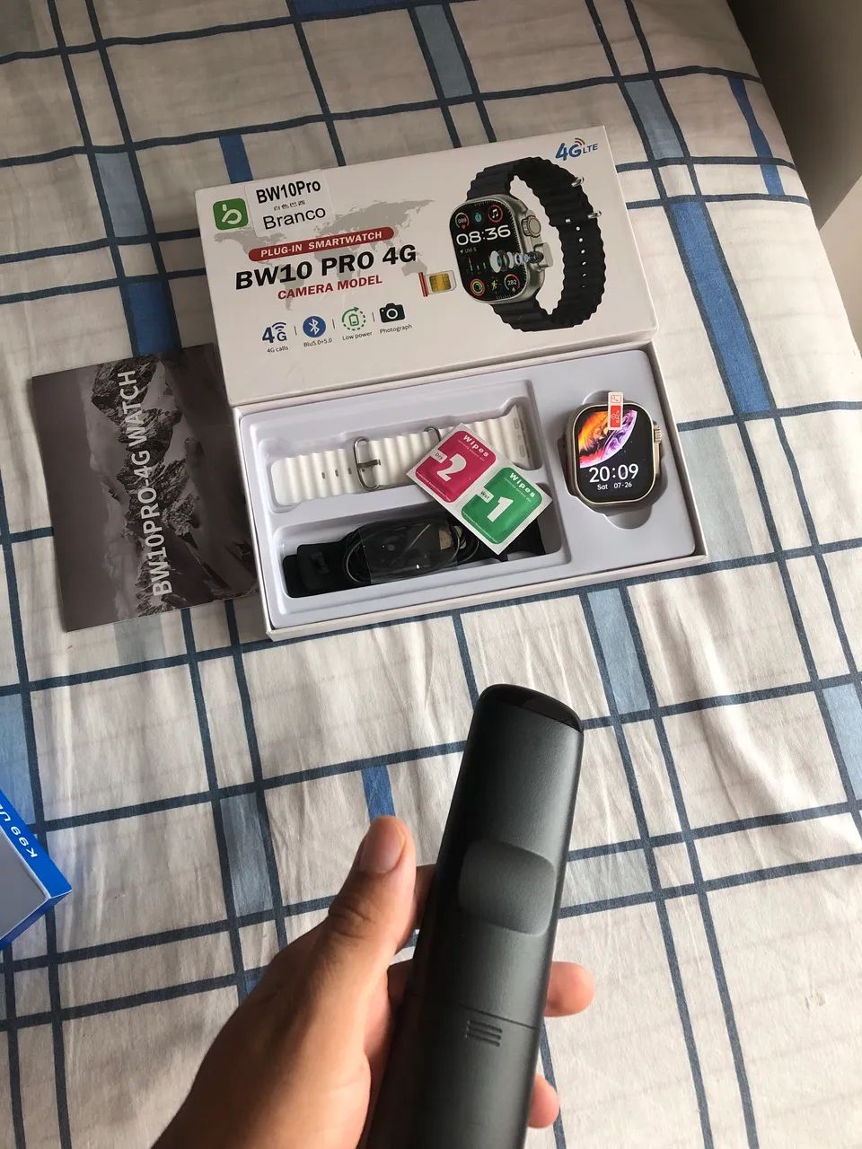 Relógio smartwatch bw10 pro 4G película + 2 pulseiras 
