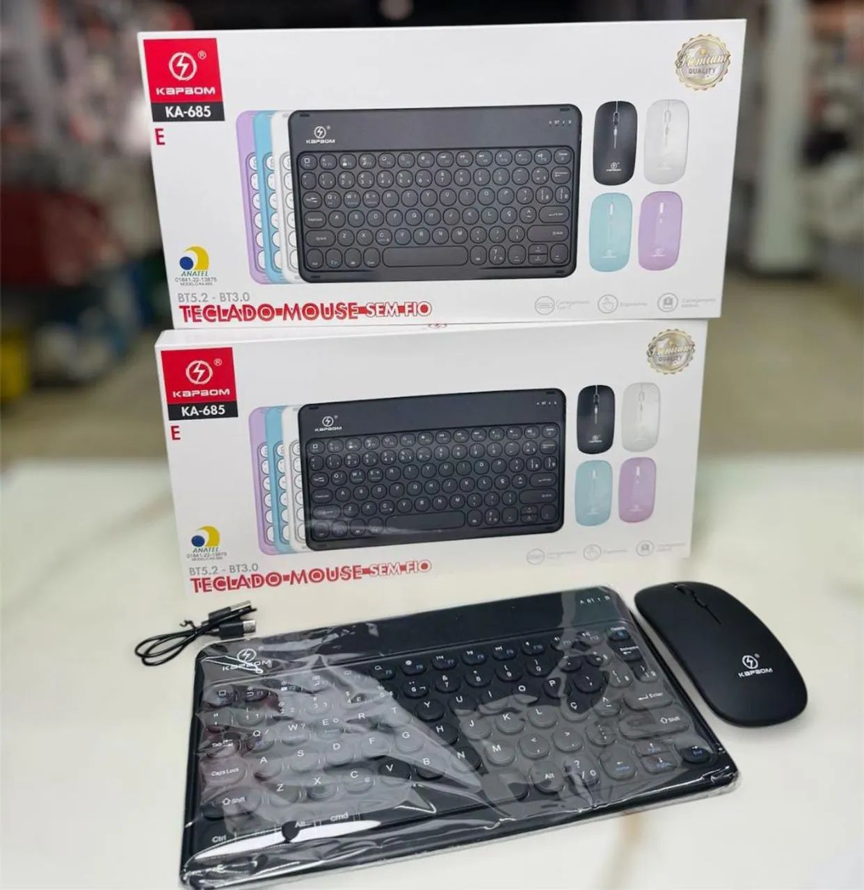 Kit Teclado e Mouse Bluetooth Recarregável KAPBOM KA-685 - Foto 3