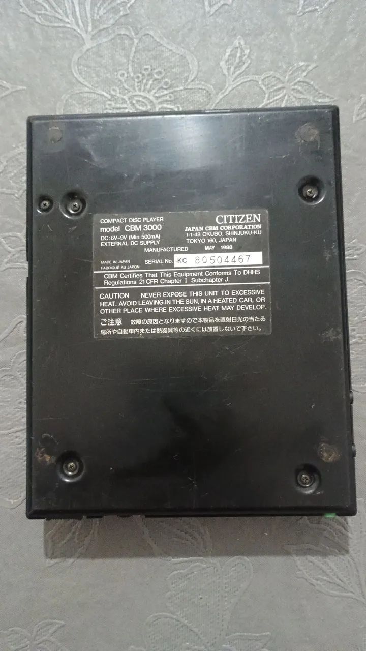 Discman Citizen cbm 3000 defeito. - Foto 3