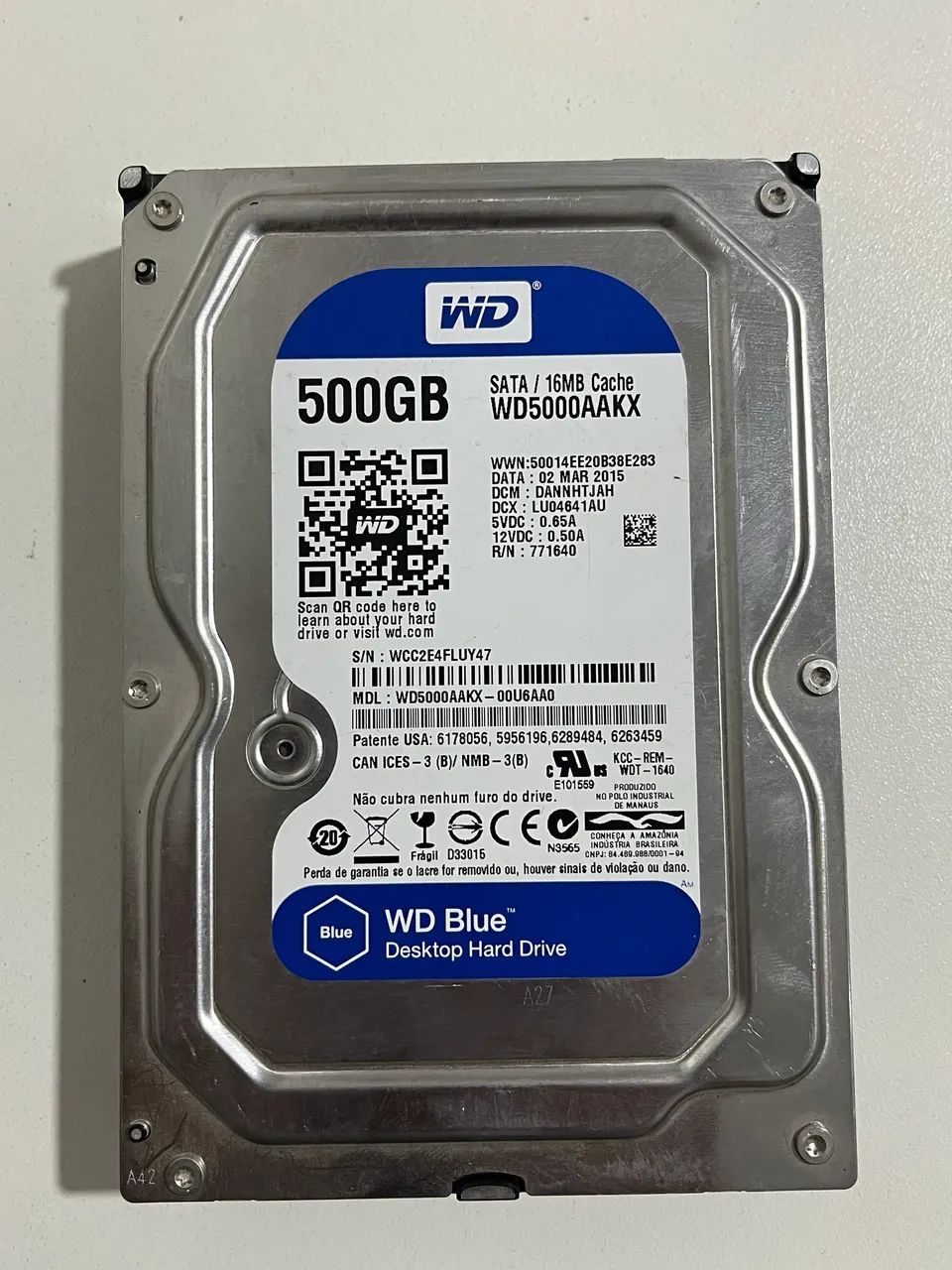 HD 3.5 - Grande - 500 GB - Alerta - Funcionando