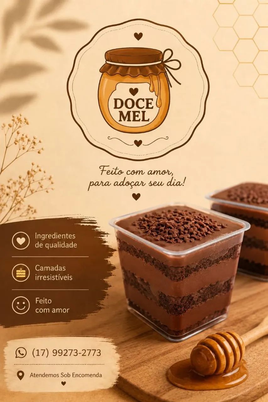 Feito com amor, para adoçar o seu dia!