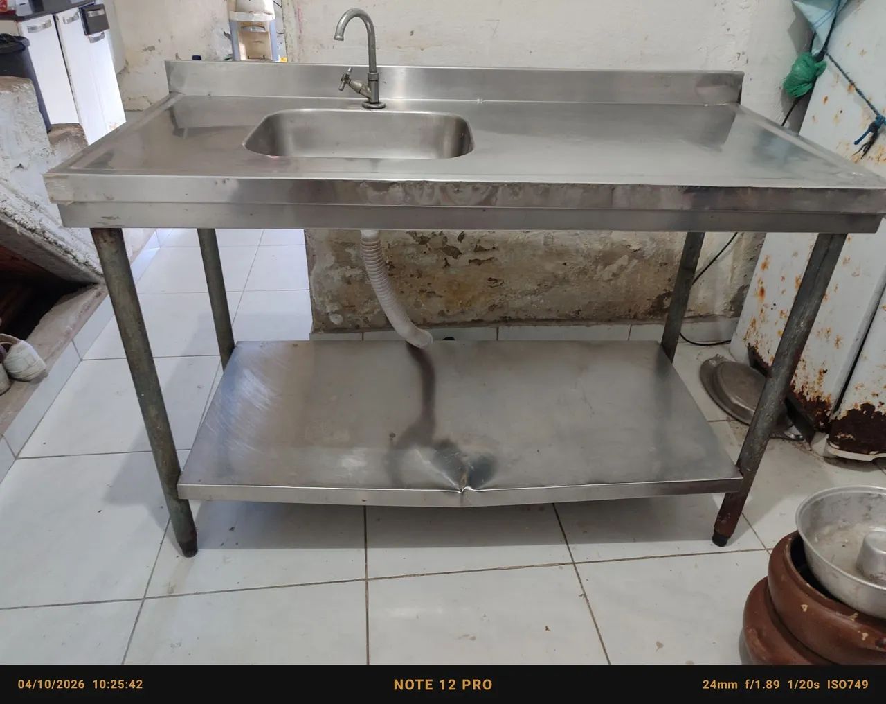 Bancada de manipulação de inox 