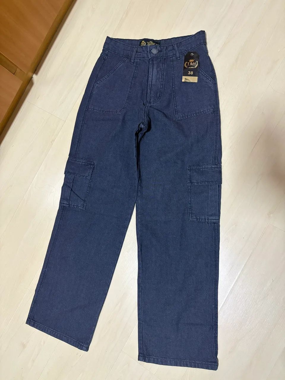 calça jeans cargo n38 cinza escuro - Foto 2