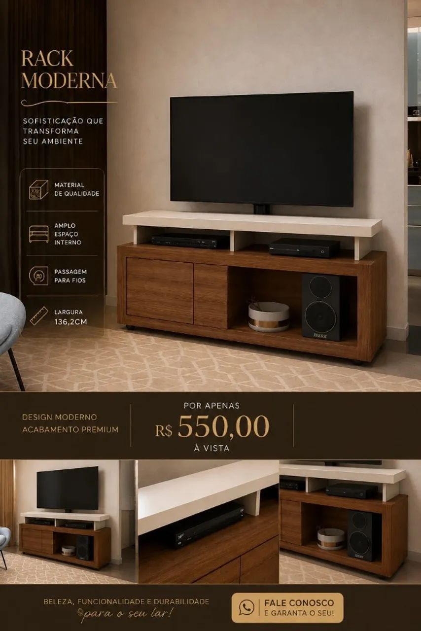 Rack MDF com rodinhas - Foto 2