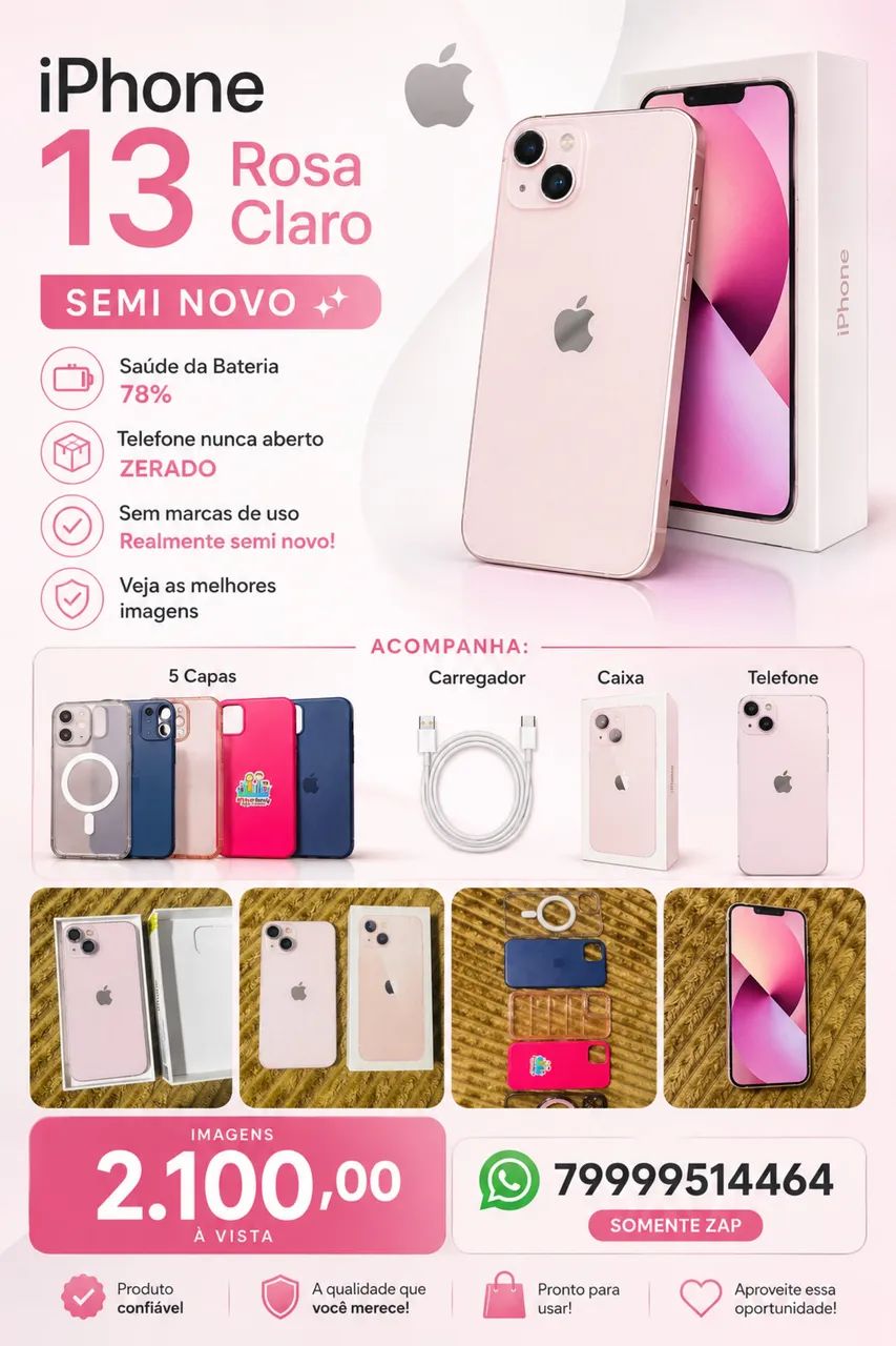 IPHONE 13 rosa 128gb