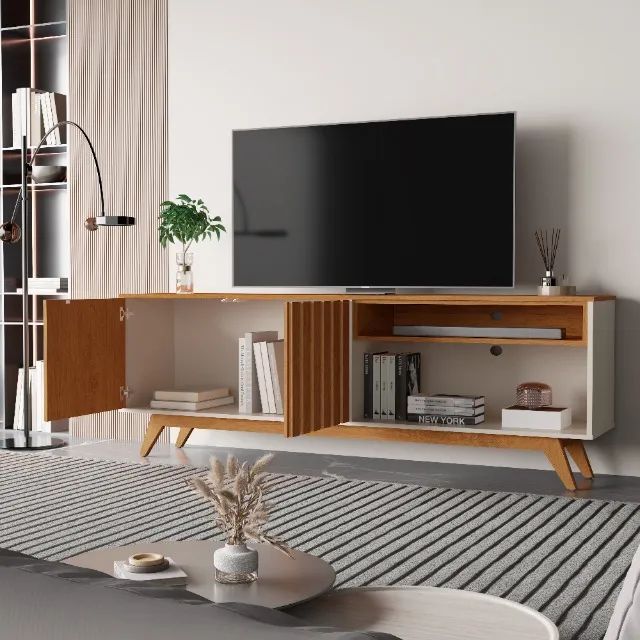 Rack Ripado Retrô 1.60m para TV até 65'' polegadas! Frete e montagem grátis. - Foto 4