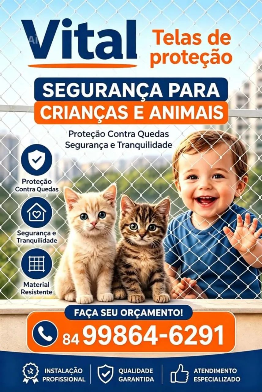 Redes de proteção para janelas de apartamentos e etc, 
