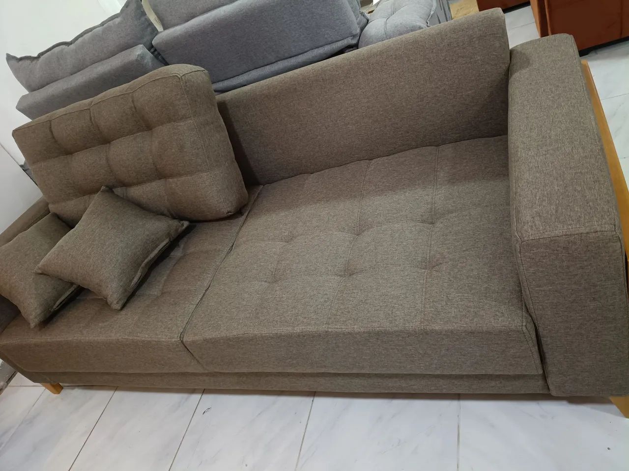 Sofa stambour retro espuma d 33 em linho comprimento 2.10 cm - Foto 3