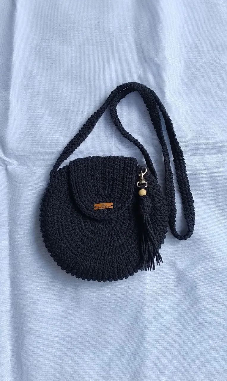 Bolsas de crochê medindo aproximadamente 20cm de diâmetro. - Foto 2