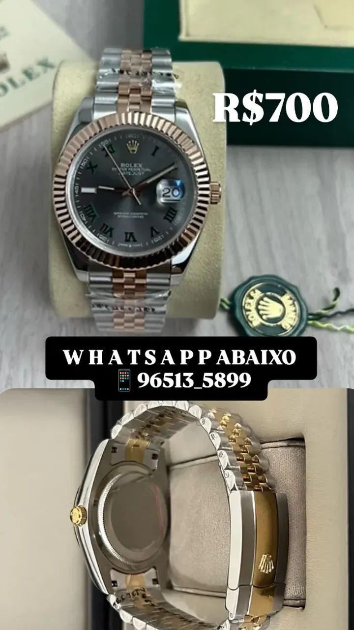 Relógio ROLEX AUTOMÁTICO WIMBLEDON MISTO ENTREGAMOS - Foto 3