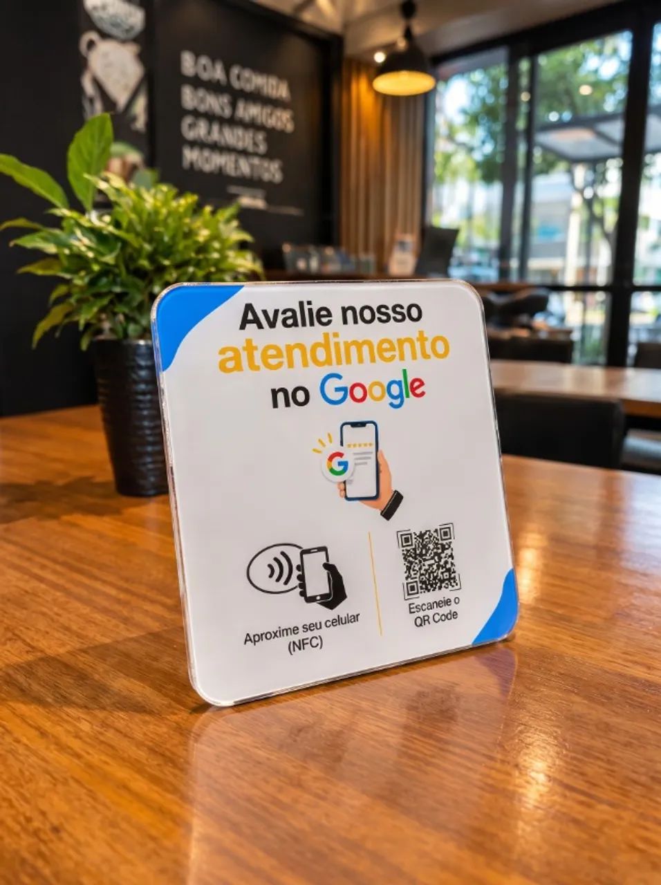  Plaquinha Google NFC + QR Code para avaliações -facilite o acesso dos seus cliente