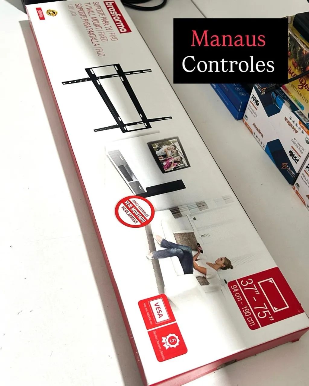 Suporte de Trilho para Tv até 75 Polegadas em Aço