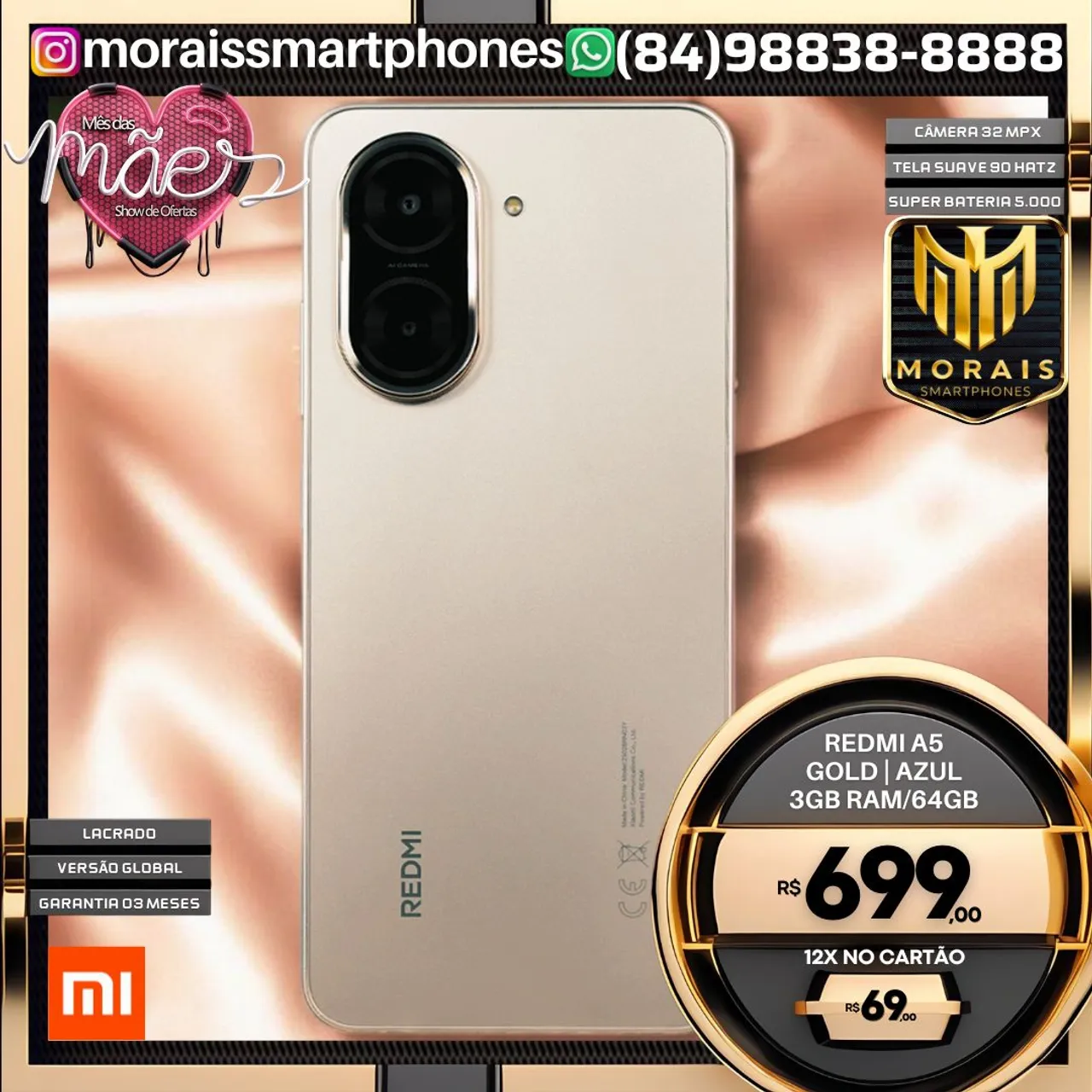 Xiaomi Redmi A5 - Gold -64GB | 3GB RAM - LACRADISSIMO | ENTREGA
