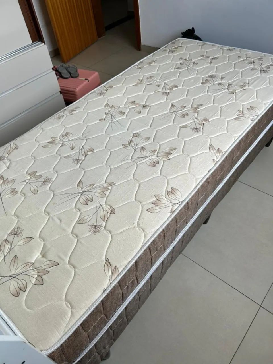 Cama Box Conjugada Solteiro Umaflex New Florença - Molas Ensacadas (Excelente Estado) - Foto 2