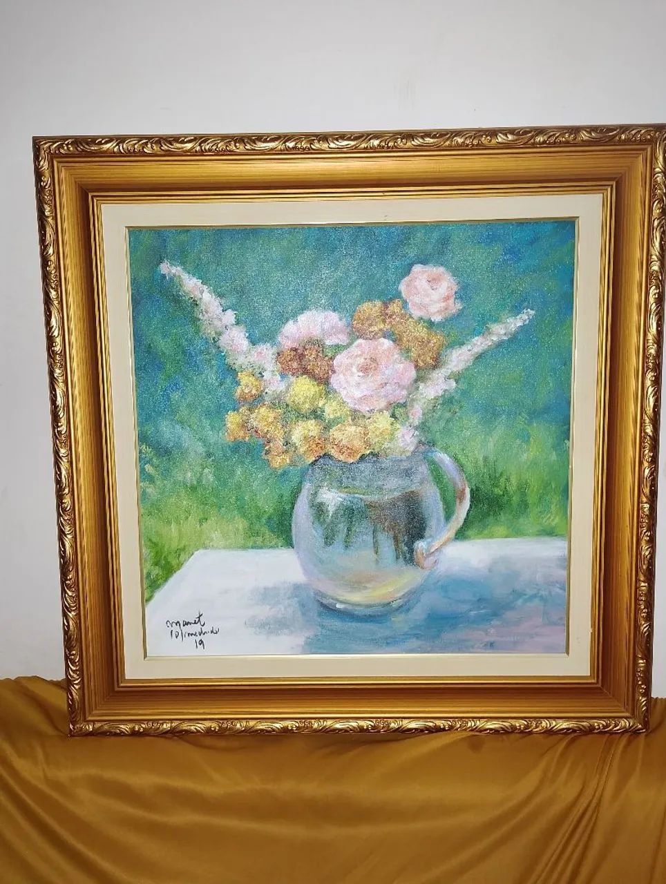 2 telas a óleo ( cópias de: Monet e Bertha)