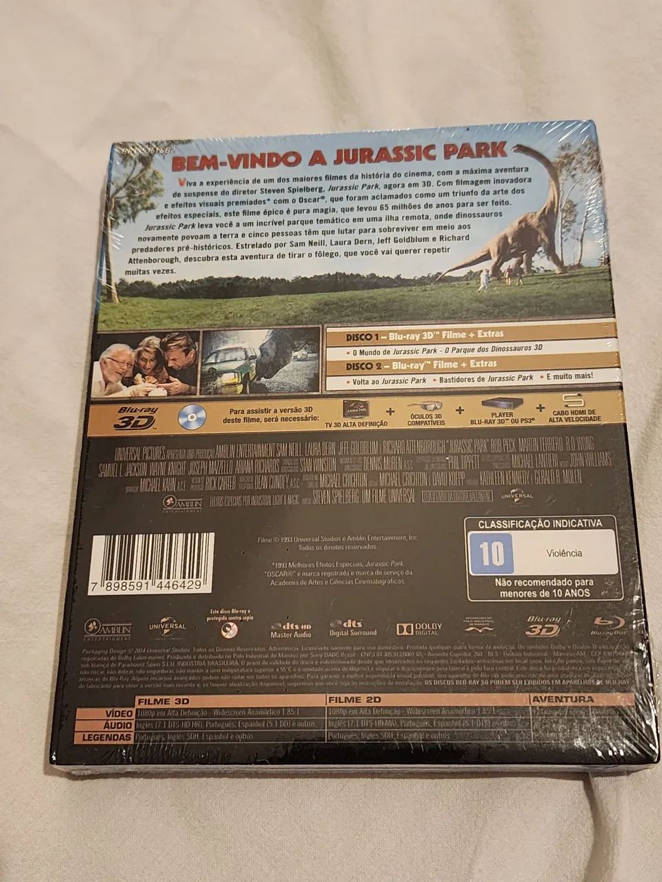 Box Blu Ray 3D 2d Jurassic Park 2 discos com luva lacrado  - Foto 2