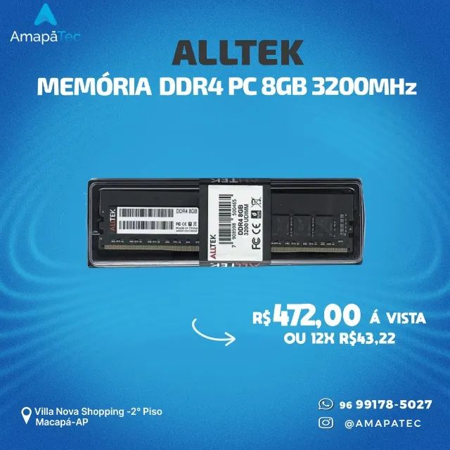 Memoria Ram 8GB Ddr4 3200mhz Alltek