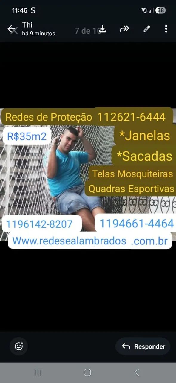 Redes de proteção a Partir de $$35m2