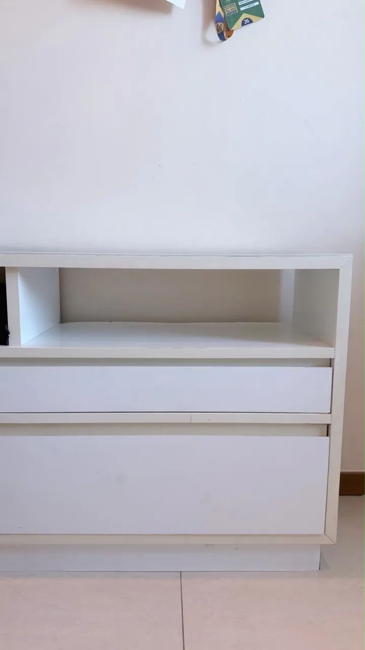 Rack Branco com tampo de vidro - Foto 4