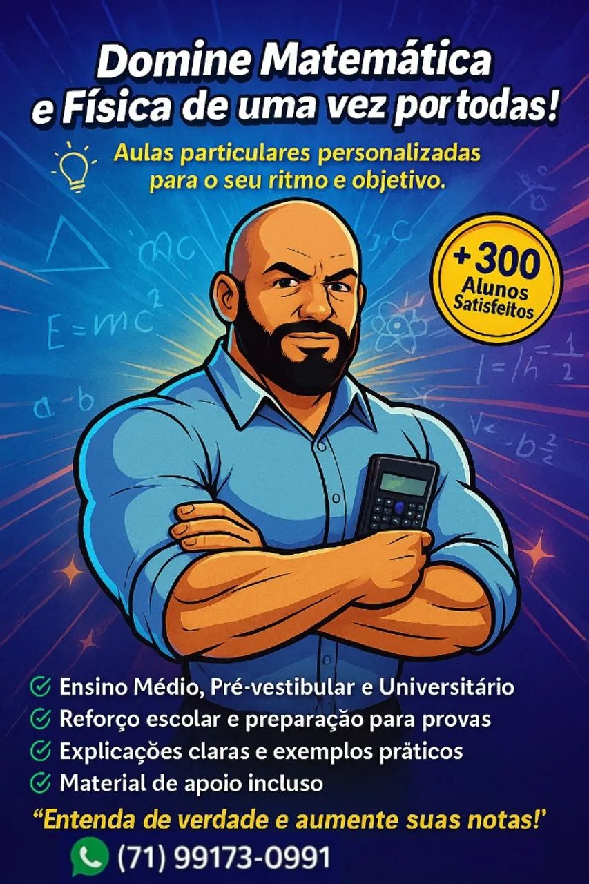 Aulas particulares: Matemática e Física.