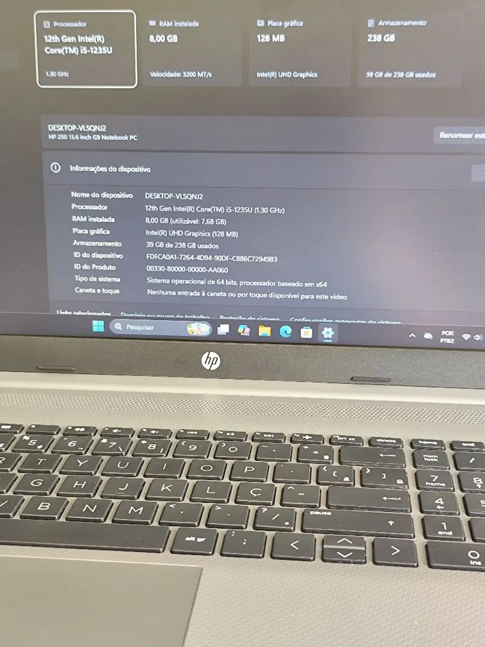 NOTEBOOK HP i5 12ª/8GB RAM/256GB SSD - Foto 3