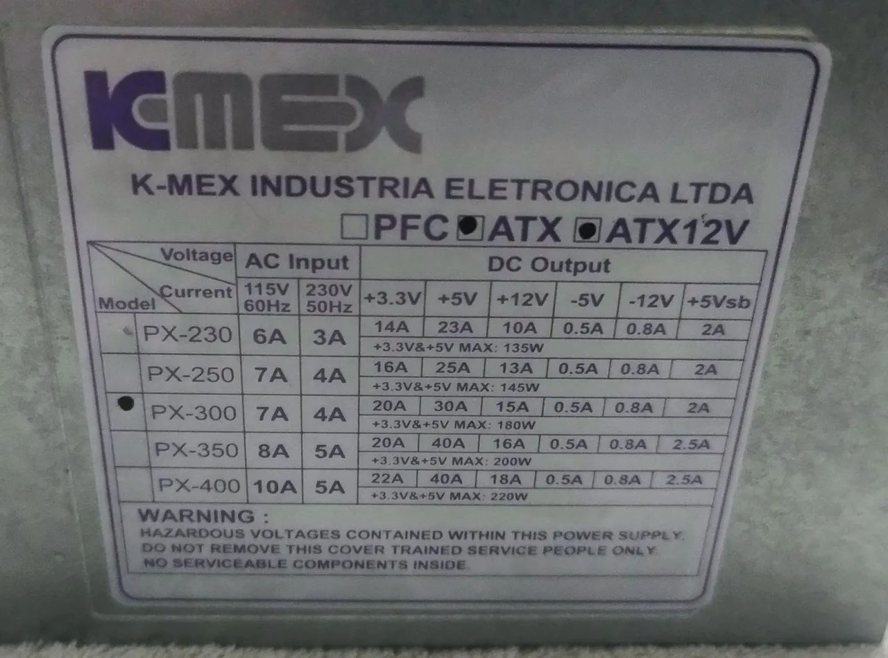 Fonte Desktop ATX K-MEX PX-300 180W - Foto 2