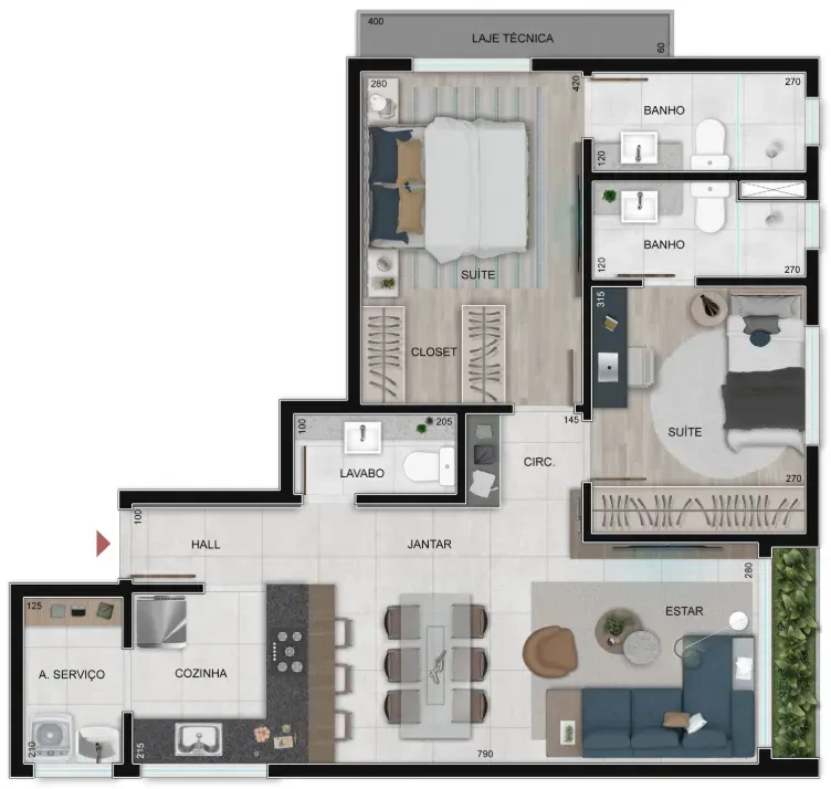 PLANTA 70m²