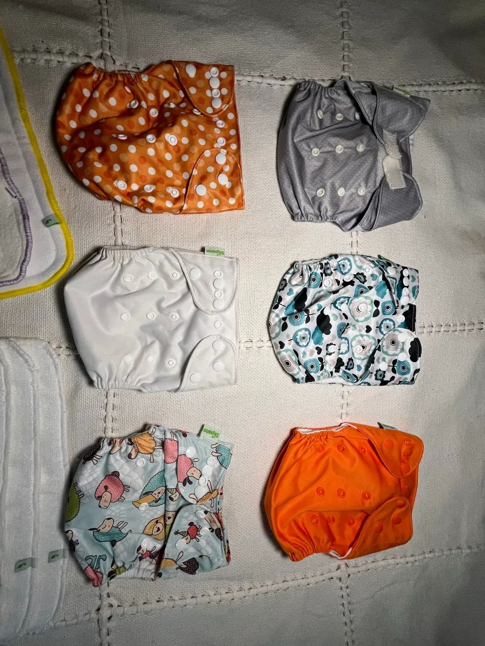 KIT 6 FRALDAS ECOLÓGICAS + ABSORVENTES NOVO ?