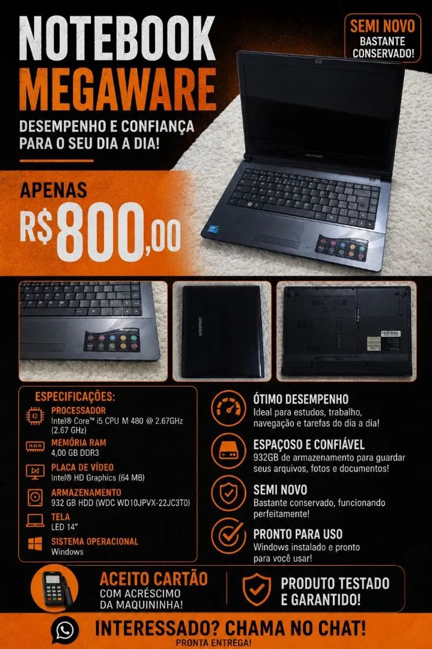 Notebook megaware i5
