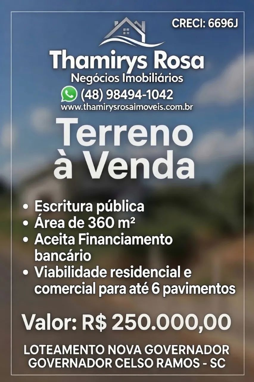 Terreno em Gov. Celso Ramos 360m²