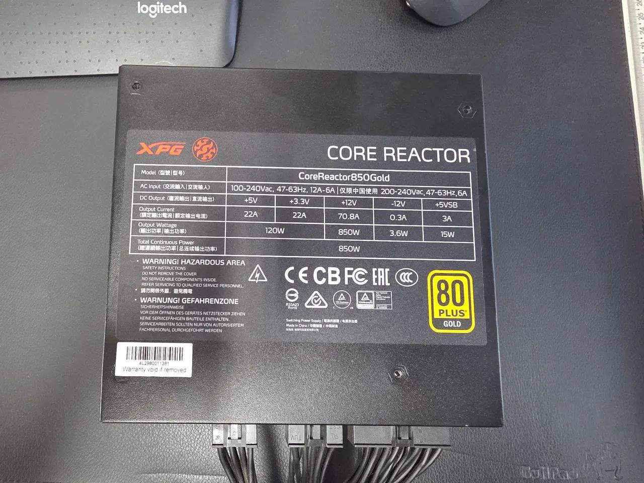 Fonte XPG Core Reactor, 850W, 80 Plus Gold, Modular