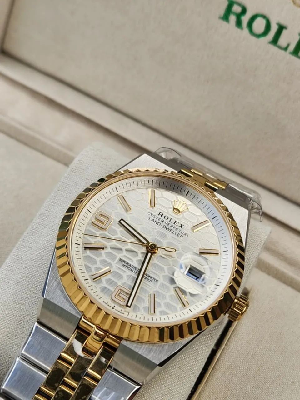 Relogio Rolex Perpertual Prata com Dourado LINHA PREMIUM