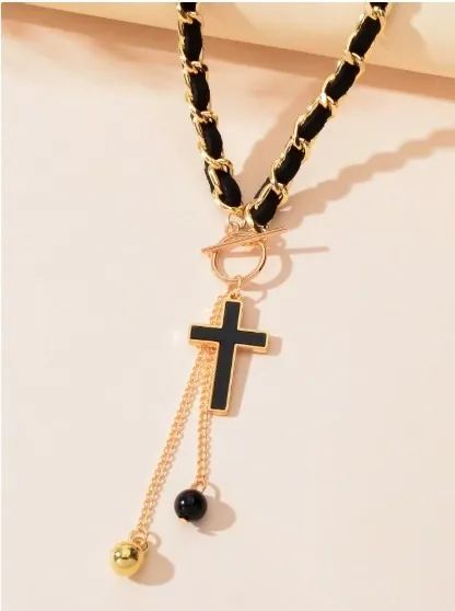 Colar  Trançado com Pingente de Cruz  - Foto 3