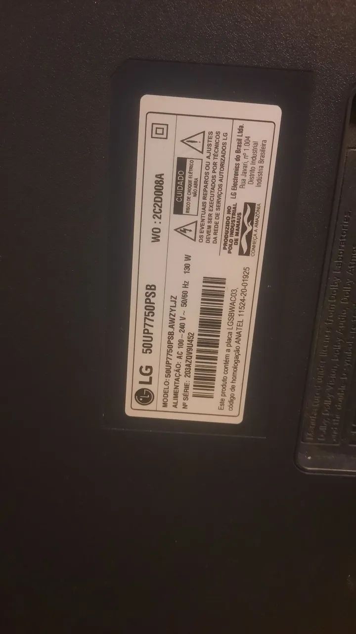 Tv LG 50 polegadas display queimado  - Foto 2