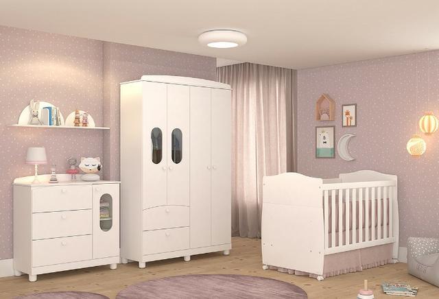 Frete Grátis* Quarto de Bebê Armário, Cômoda Fofura e Berço - Fofura *NOVO