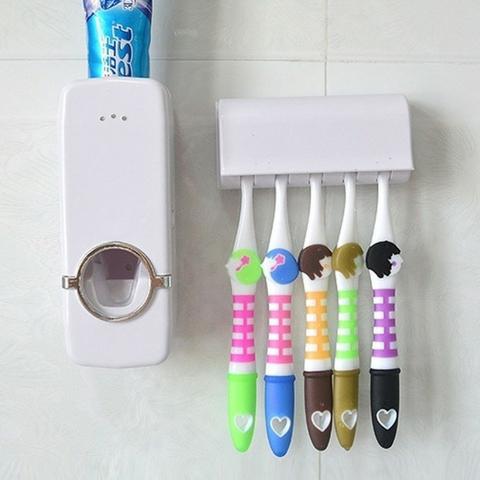 Dispenser de creme dental mais suporte de escova