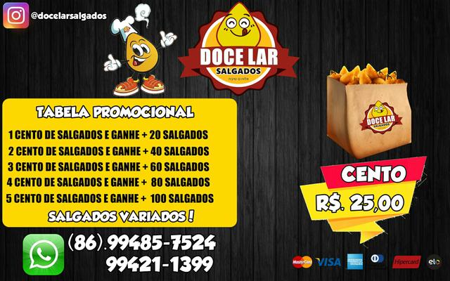 Salgados Tabela Promocional Doce Lar Salgados