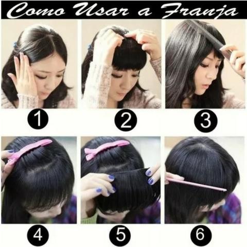 Franja Aplique Tic Tac Igual Cabelo Humano Fibra Japonesa - Foto 4