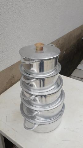 Conjunto de panelas de alumínio batido - Foto 3