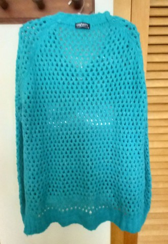 Blusão tricot azul turquesa Biamar  - Foto 2
