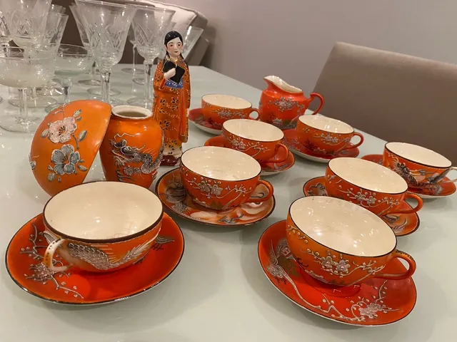 Antigo Jogo Café Ou Chá Porcelana Japonesa Meito (cod. 80)