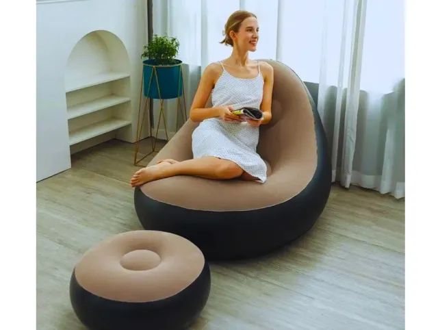 Poltrona Inflável Ultra Lounge Com Pufe - Foto 2