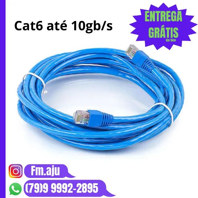 Cabo de rede CAT6 até 10gb/s - Valores na descrição - Novo / Entrega Grátis 8km/ Garantia