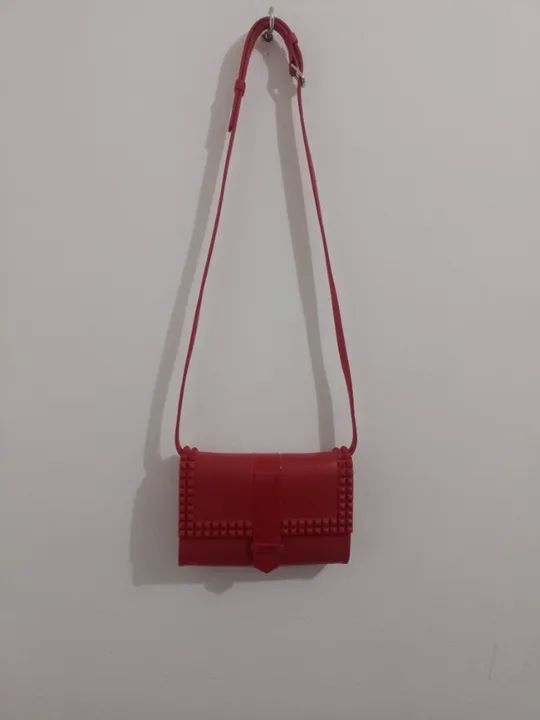 bolsa plástica da sweetchic na cor vermelho  - Foto 3