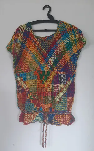 Blusa de bordado filé
