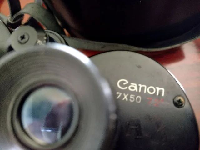 Binóculo Canon 7x50 década 70, estojo de couro, lentes de cristal, relíquia - Foto 3