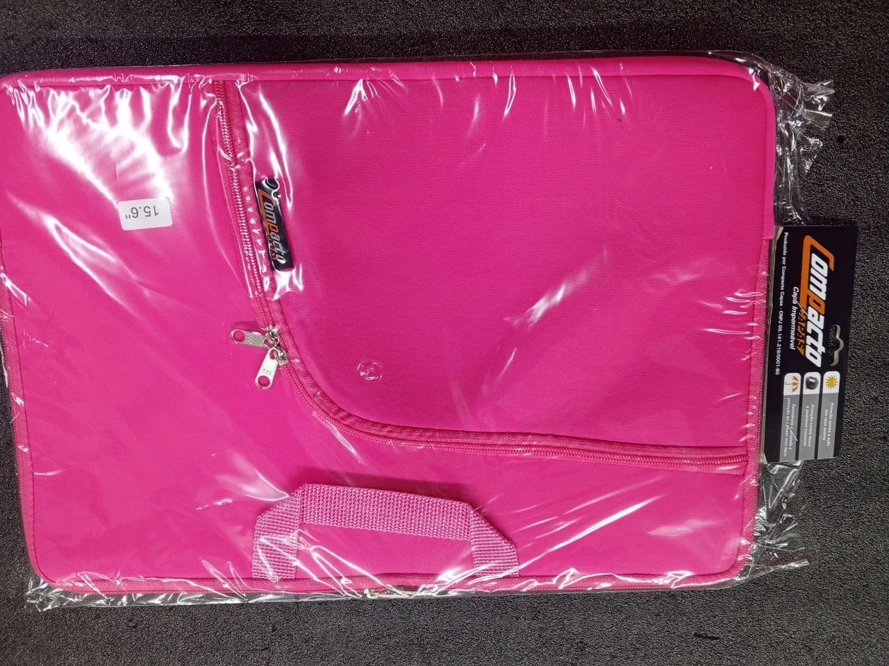 Bolsa , case para notebook com bolso e alça rosa  - Foto 3