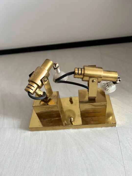 Lustre Art Deco Focal de Metal Dourado Teto - Foto 2